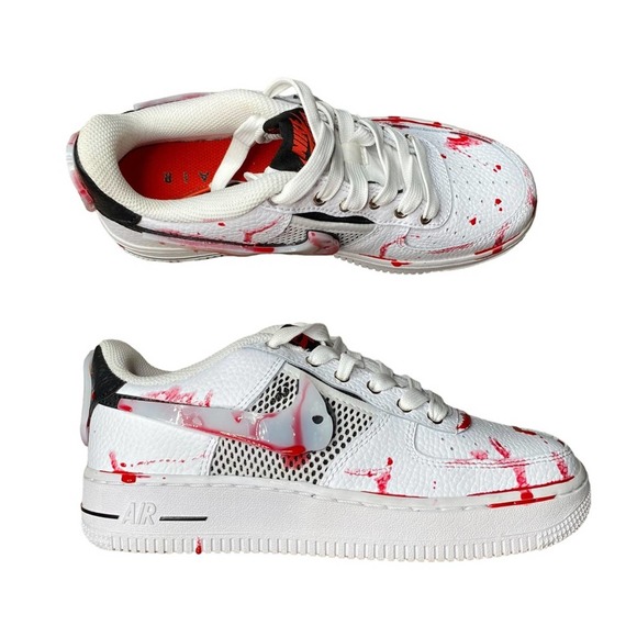 Nike Shoes - Nike Air Force 1 Custom Halloween Bloody Ski Mask Sneakers